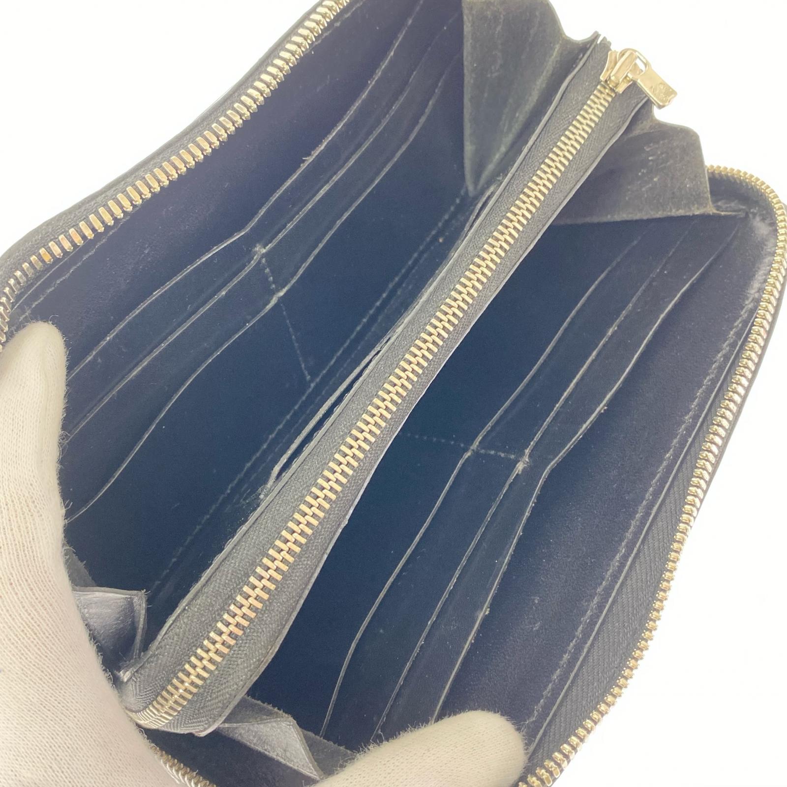 長財布 ラウンドファスナーレザー長財布 黒 ブラック