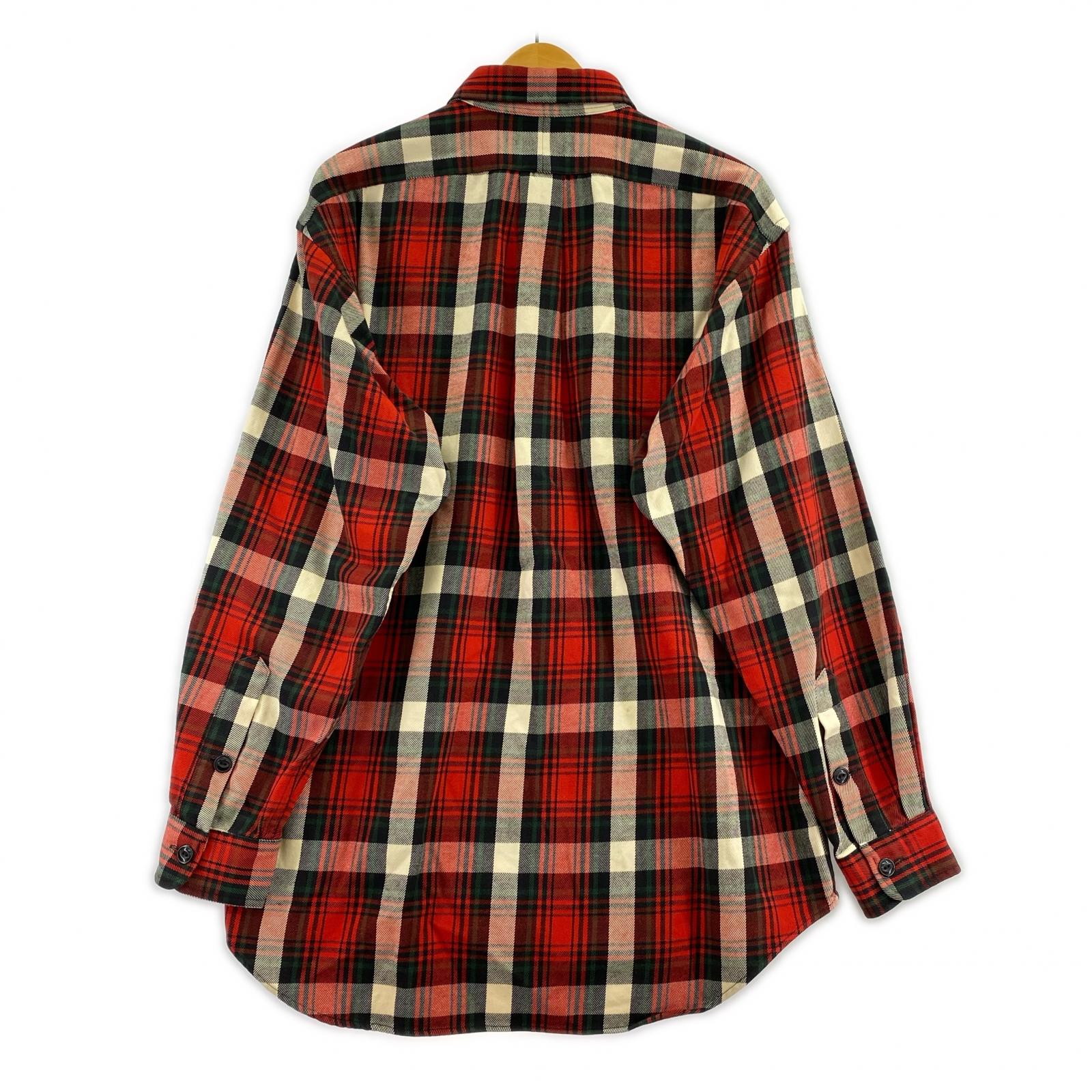 長袖シャツ WHITFIELD ヘビーネルシャツ M M レッド