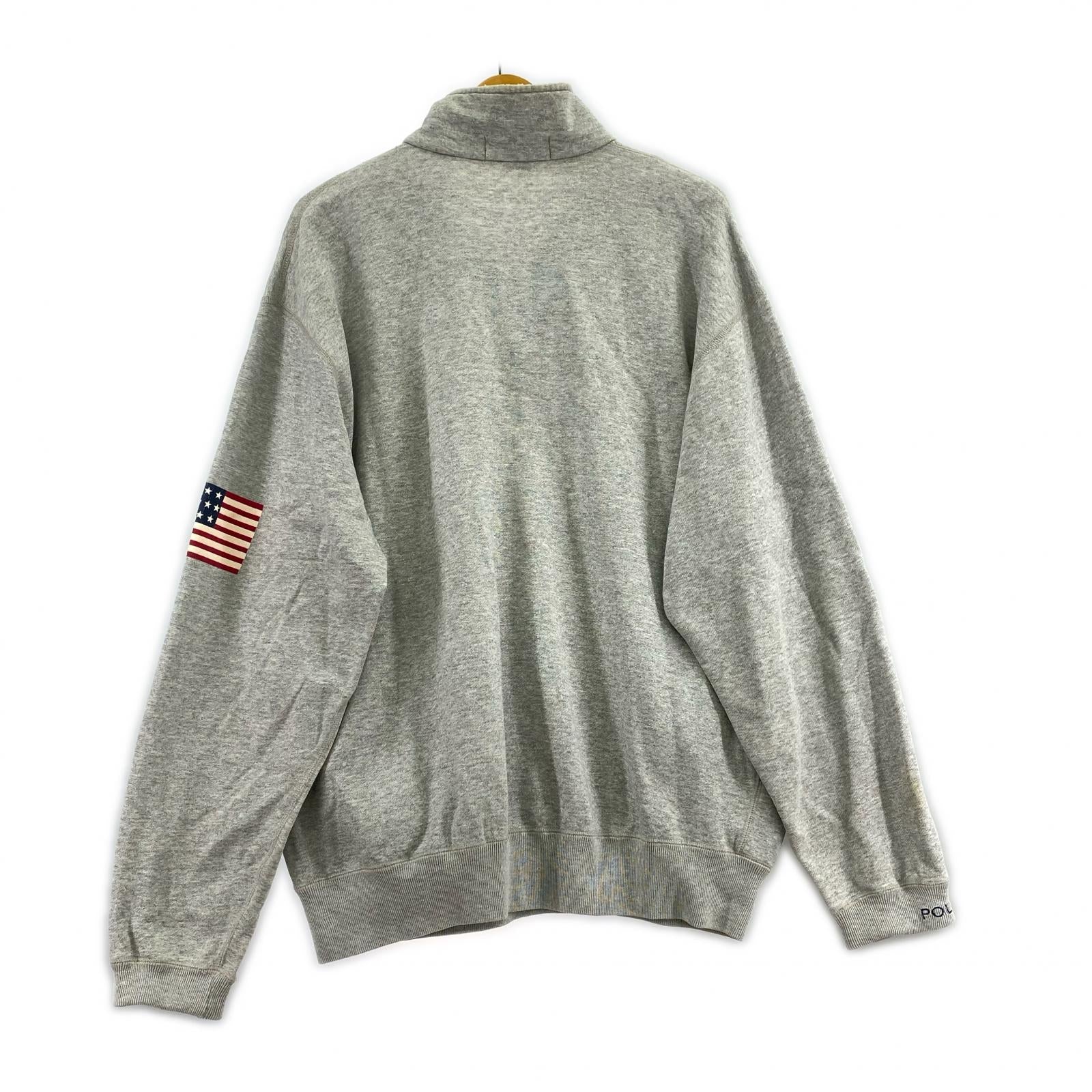 スウェット USAプリント ハーフジップ M M グレー