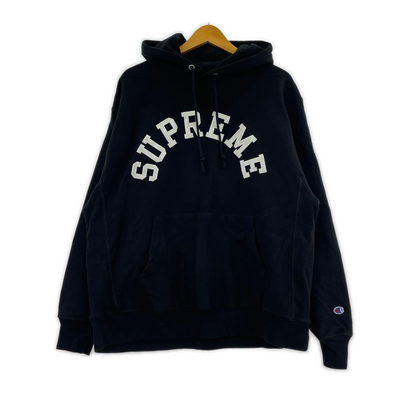 パーカー Champion Arc Logo Pullover Hoodie XL ブラック