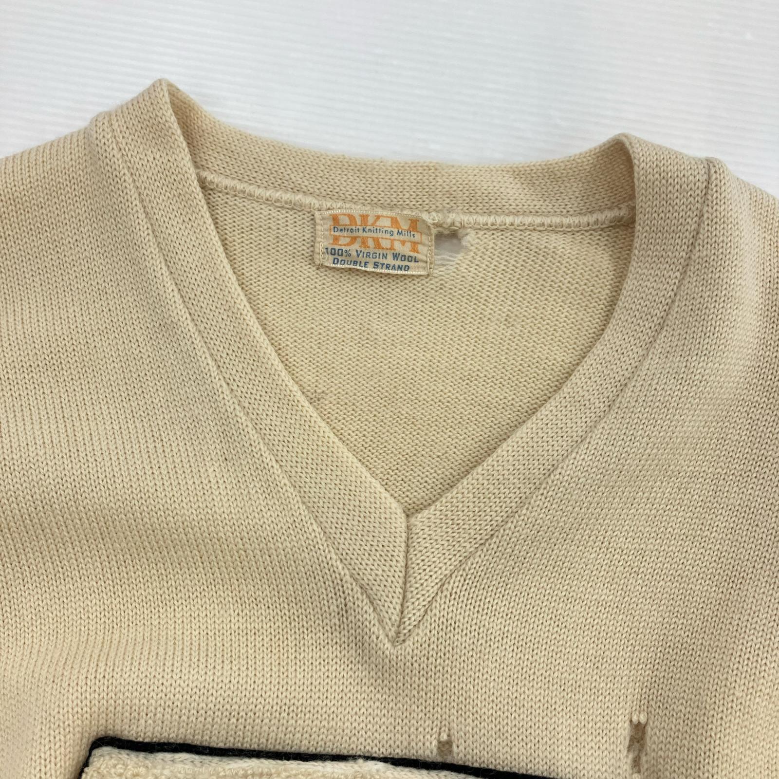 ニット 40s DKM Vネック ニット アイボリー ベージュ
