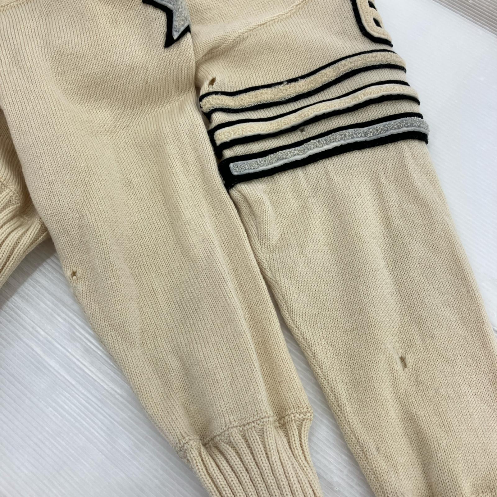 ニット 40s DKM Vネック ニット アイボリー ベージュ