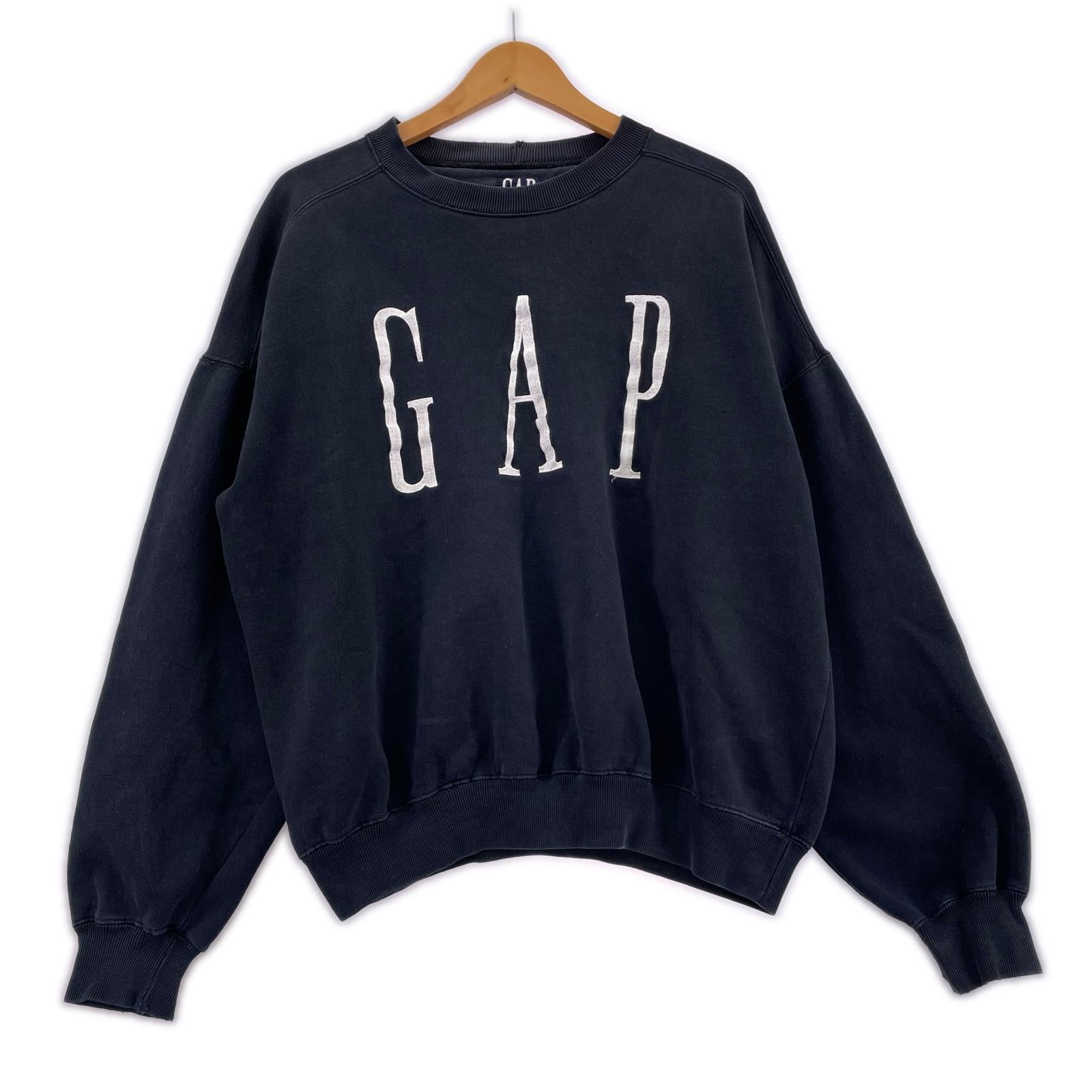 スウェット OLD GAP ロゴ刺繍 ネイビー ブラック