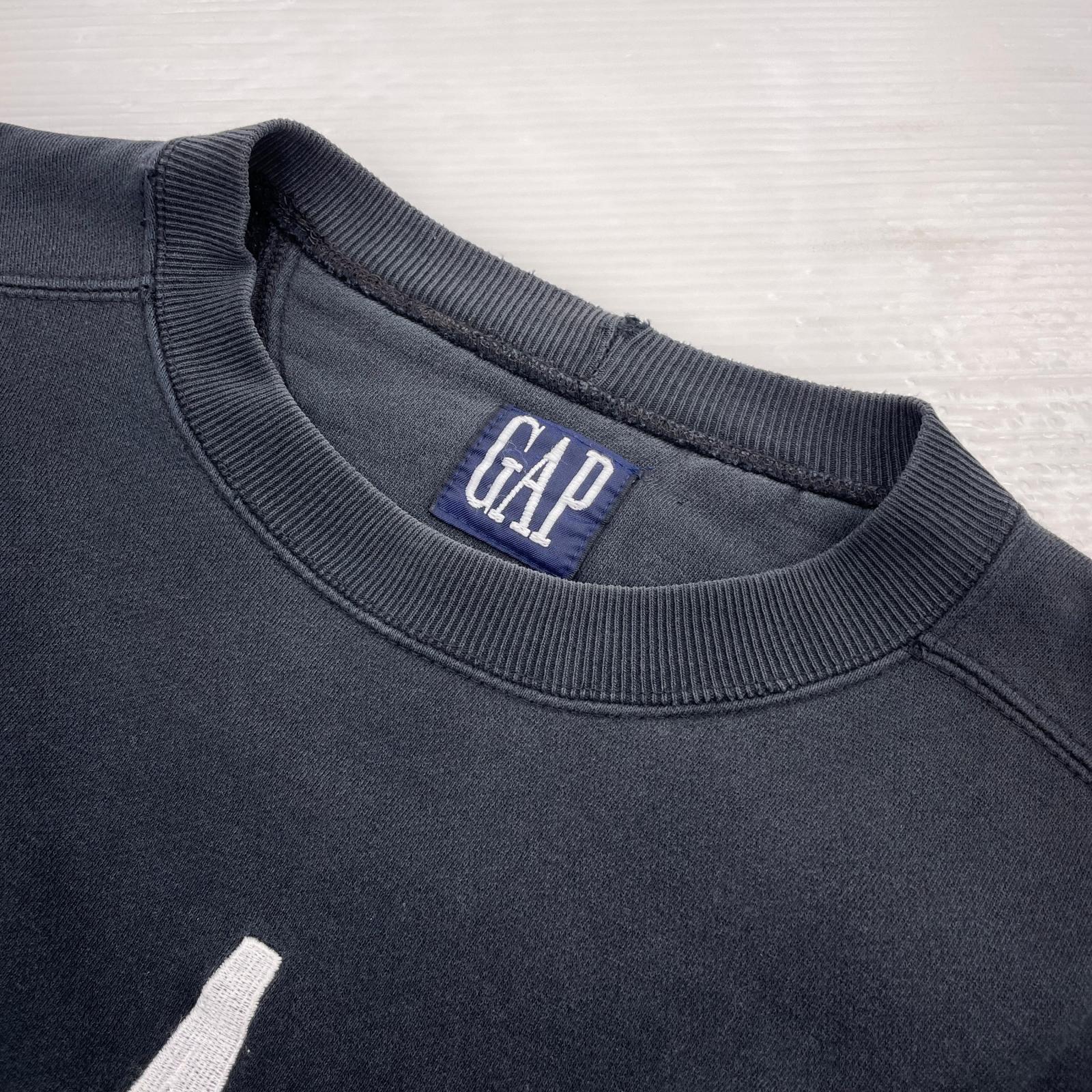 スウェット OLD GAP ロゴ刺繍 ネイビー ブラック