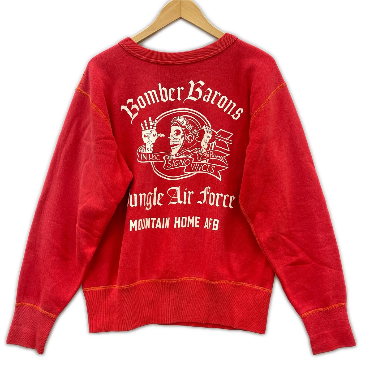 スウェット SET-IN CREW NECK JUNGLE AIR FORCE (M) M レッド
