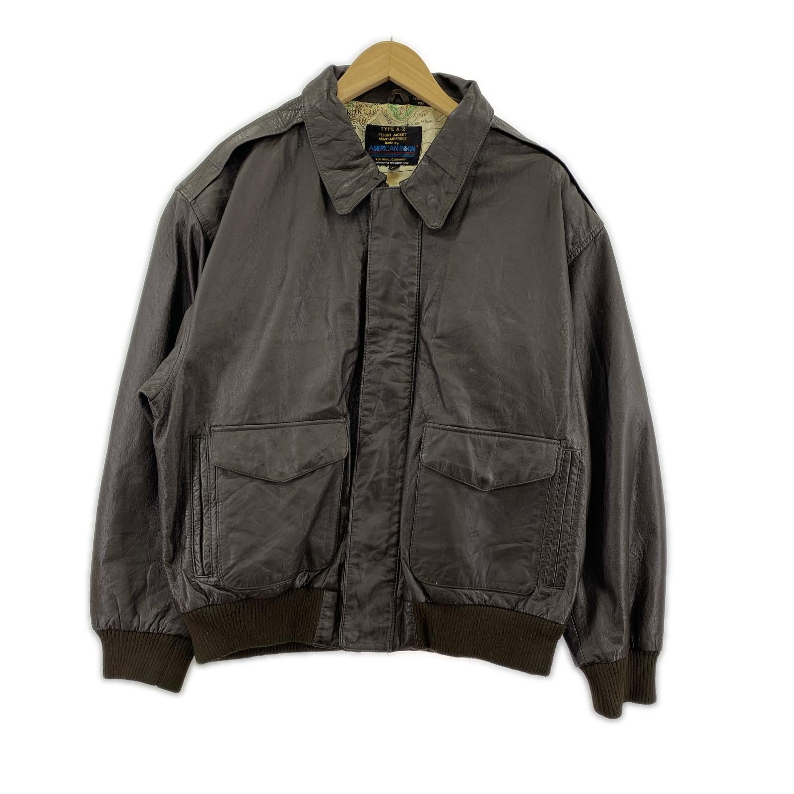 レザージャケット AMERICAN BORN A-2タイプ レザージャケット (XL) 茶 ブラウン