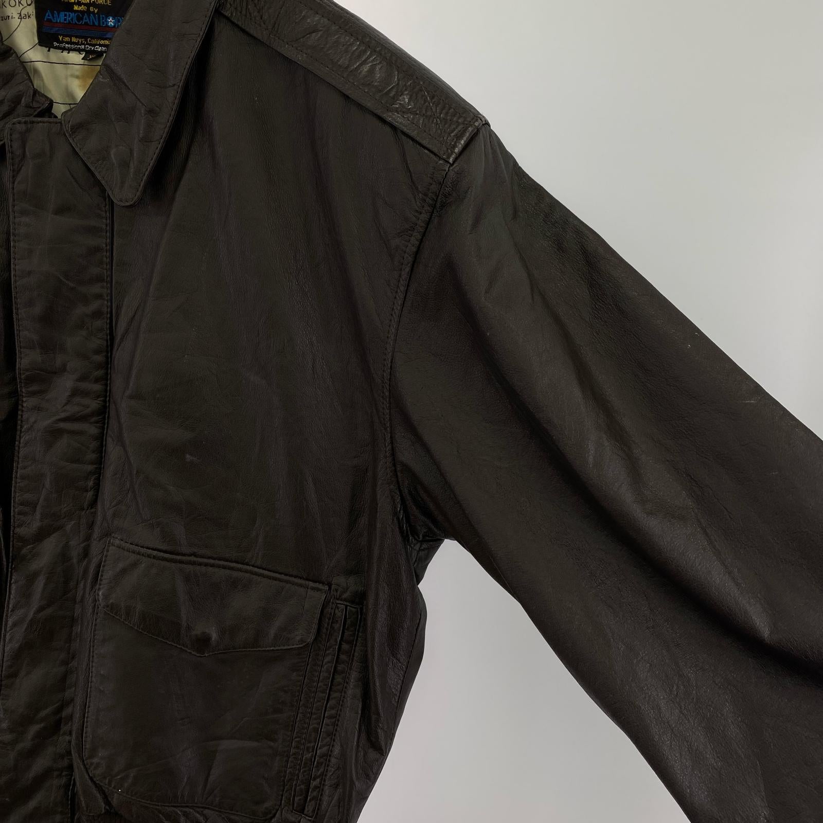 レザージャケット AMERICAN BORN A-2タイプ レザージャケット (XL) 茶 ブラウン