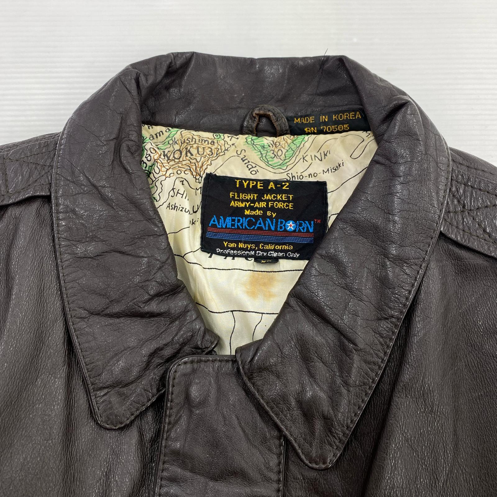 レザージャケット AMERICAN BORN A-2タイプ レザージャケット (XL) 茶 ブラウン