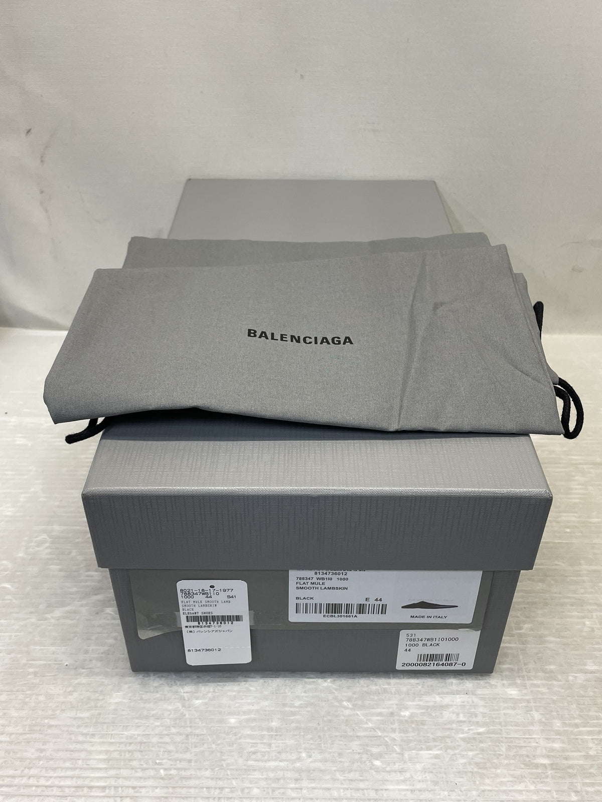 BALENCIAGA FLAT MULE SMOOTH LAMBSKIN レザーミュール 44 黒