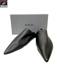 BALENCIAGA FLAT MULE SMOOTH LAMBSKIN レザーミュール 44 黒