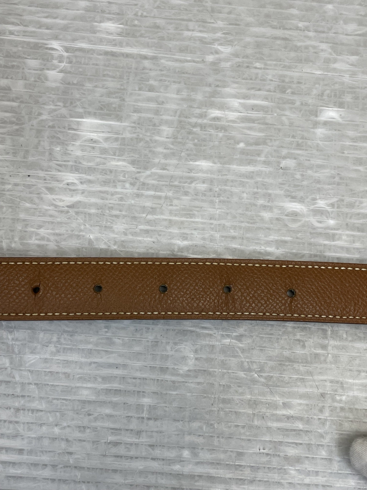HERMES ミニコンスタンス レザーナローベルト シルバー金具