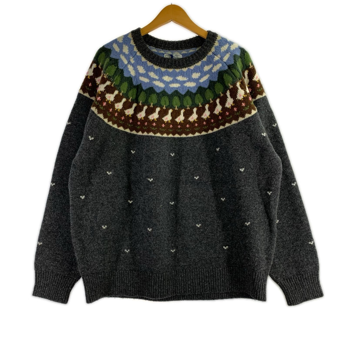 ニット Unlikely Fair Isle Duck 総柄 (L) L グレー