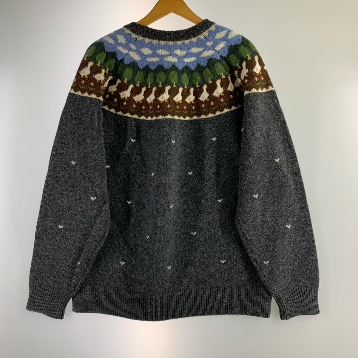 ニット Unlikely Fair Isle Duck 総柄 (L) L グレー