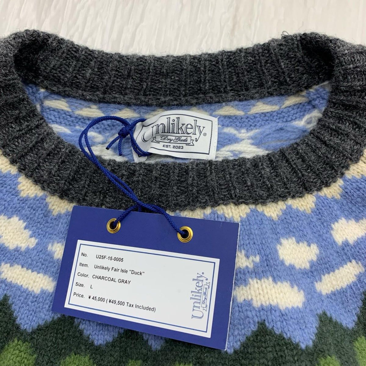 ニット Unlikely Fair Isle Duck 総柄 (L) L グレー