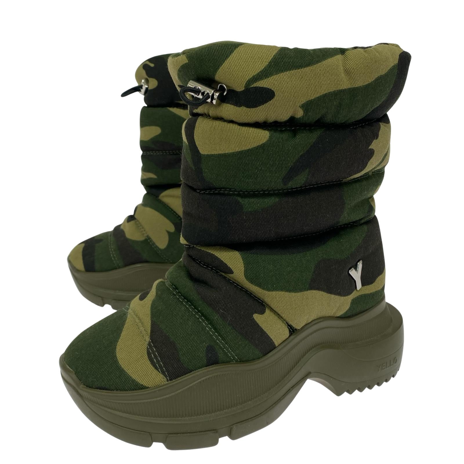 ブーツ YELLO G.I JANE SHORT BOOTS カモフラキルティングブーツ M M