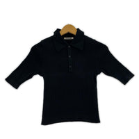 その他トップス AURALEE HIGH GAUGE RIB KNIT POLO 0 A24SP01HR ブラック