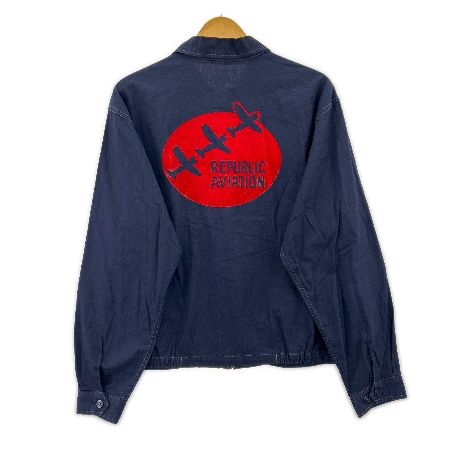 ジャケット MCCOY スイングトップ フェルト REPUBLIC AVIATION M ネイビー