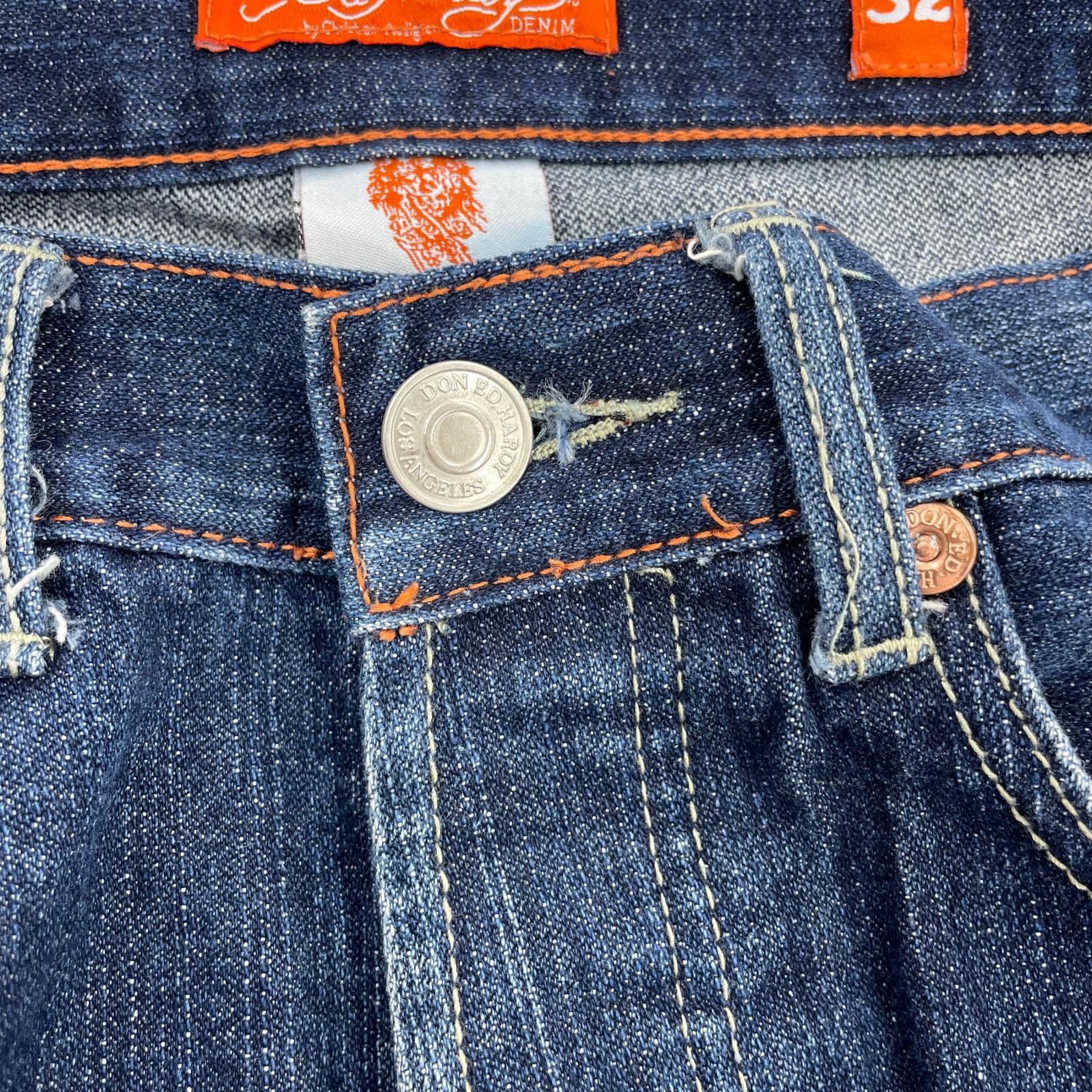 デニムパンツ タトゥー 刺繍 2008 32 ネイビー