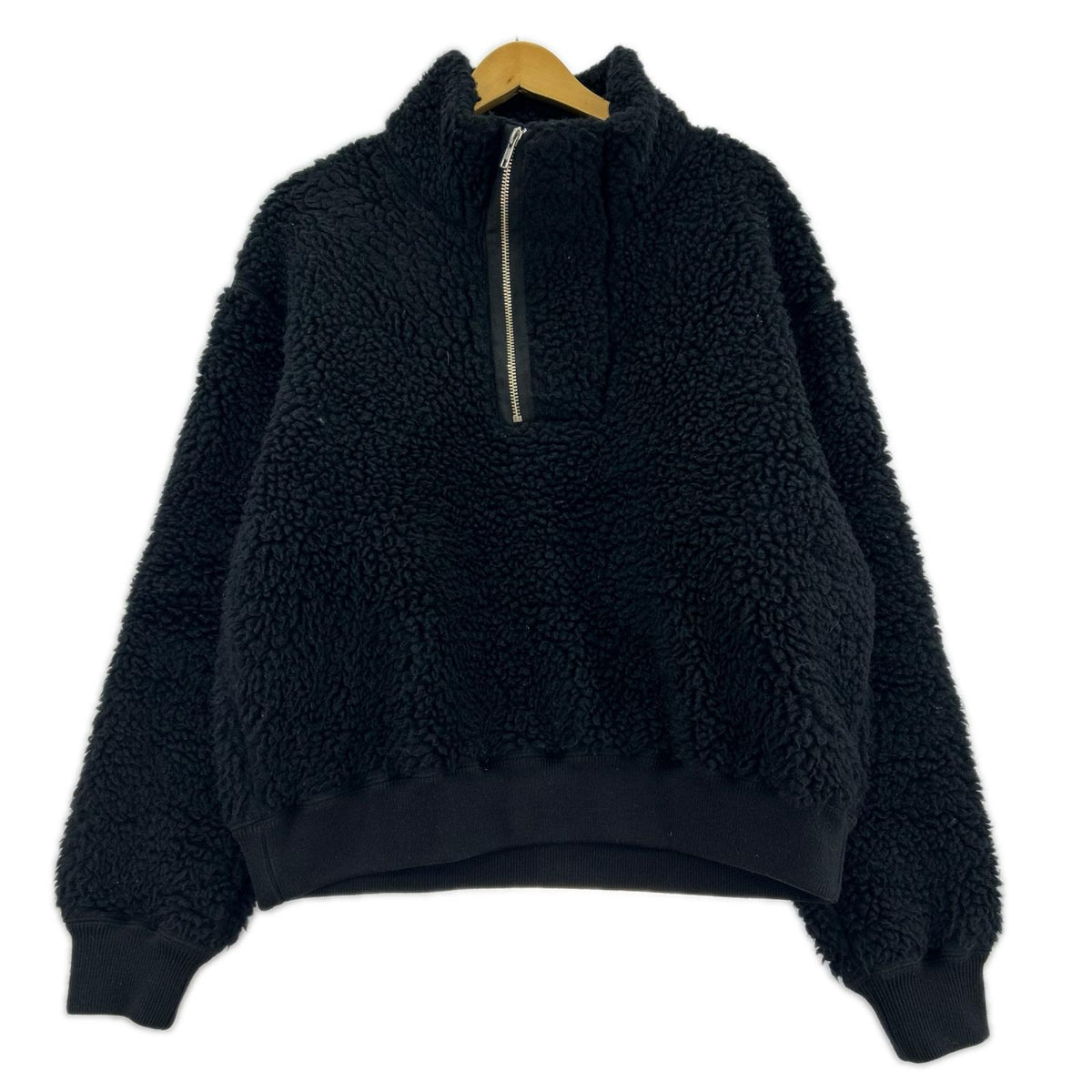 ジャケット HEAVY WOOL BOA HALF ZIP ﾌﾞﾗｯｸ S S ブラック