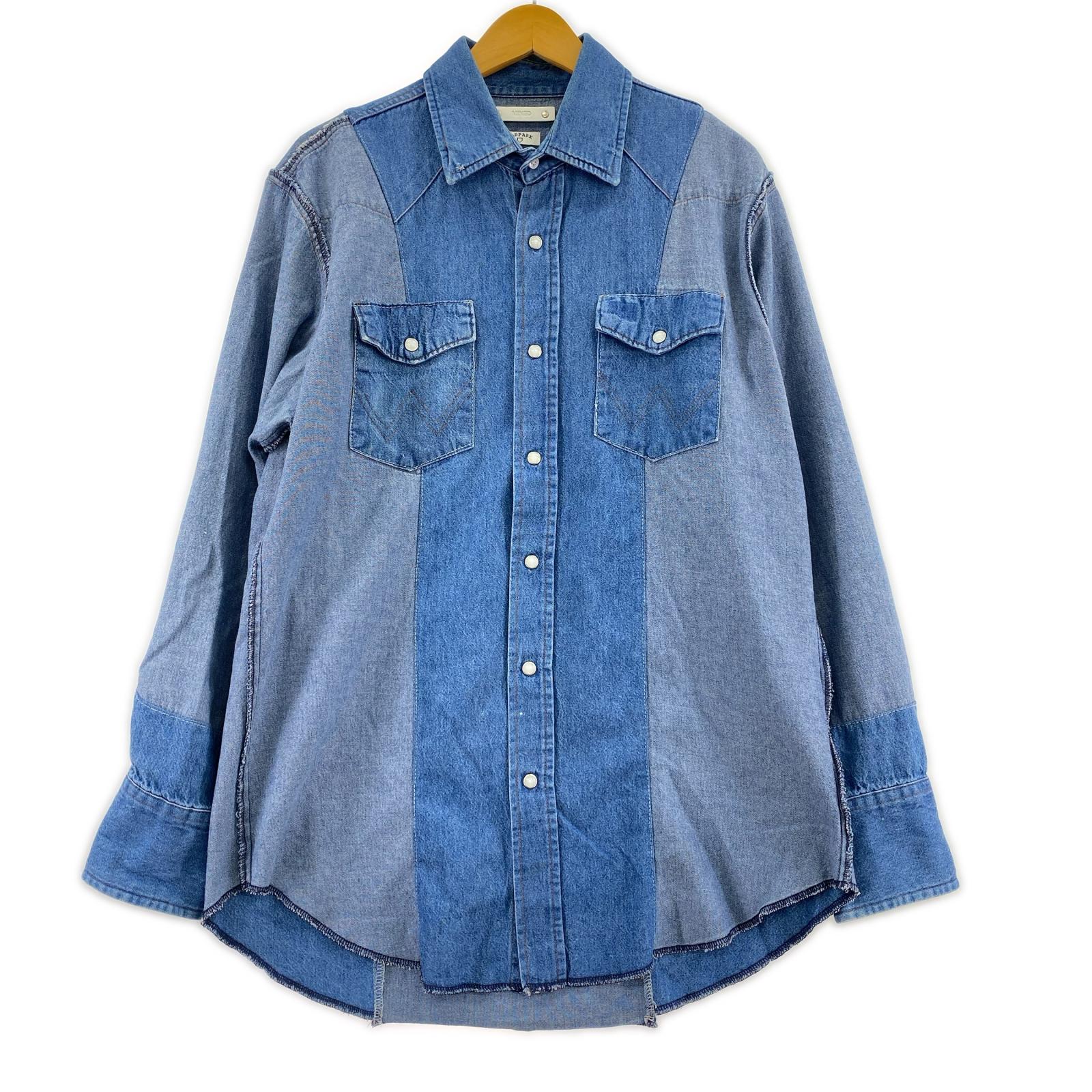 長袖シャツ 再構築 デニムウエスタンシャツ (2) 2 ブルー