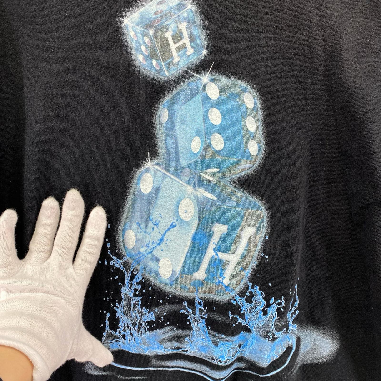 半袖Ｔシャツ HUF ２０周年記念 ダイスTee 黒 (L) L ブラック