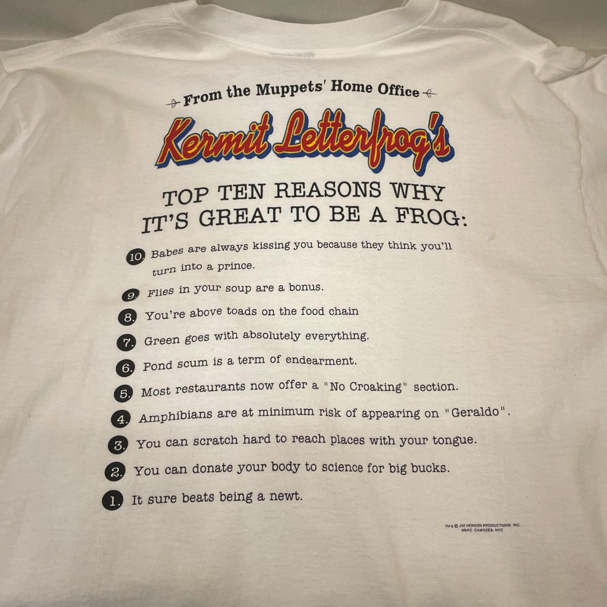 半袖Ｔシャツ 90s TOO LATE with Kermit Letterfrog パロディTシャツChange'sﾀｸﾞ LL ホワイト