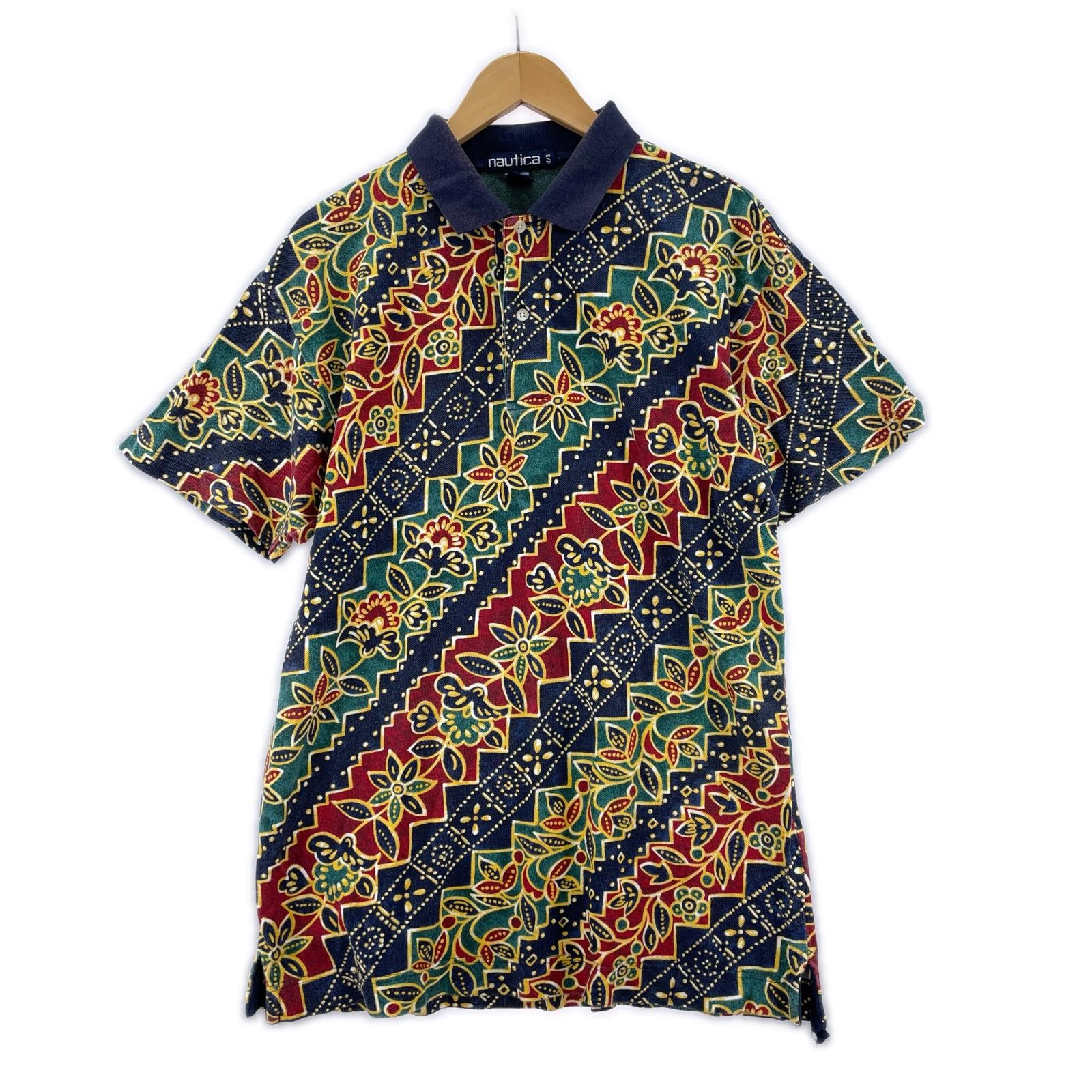 ポロシャツ 90S NAUTICA S/S総柄ポロシャツ (S) S マルチカラー