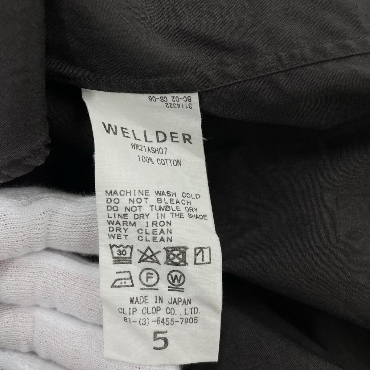 長袖シャツ WELLDER ﾊﾞﾝﾄﾞｶﾗｰｼｬﾂ WM21ASH07 茶 (5) 5