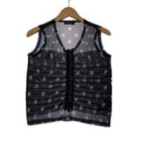 長袖シャツ Tricot COMME des GARCONS ドットシアーベスト 黒 ブラック