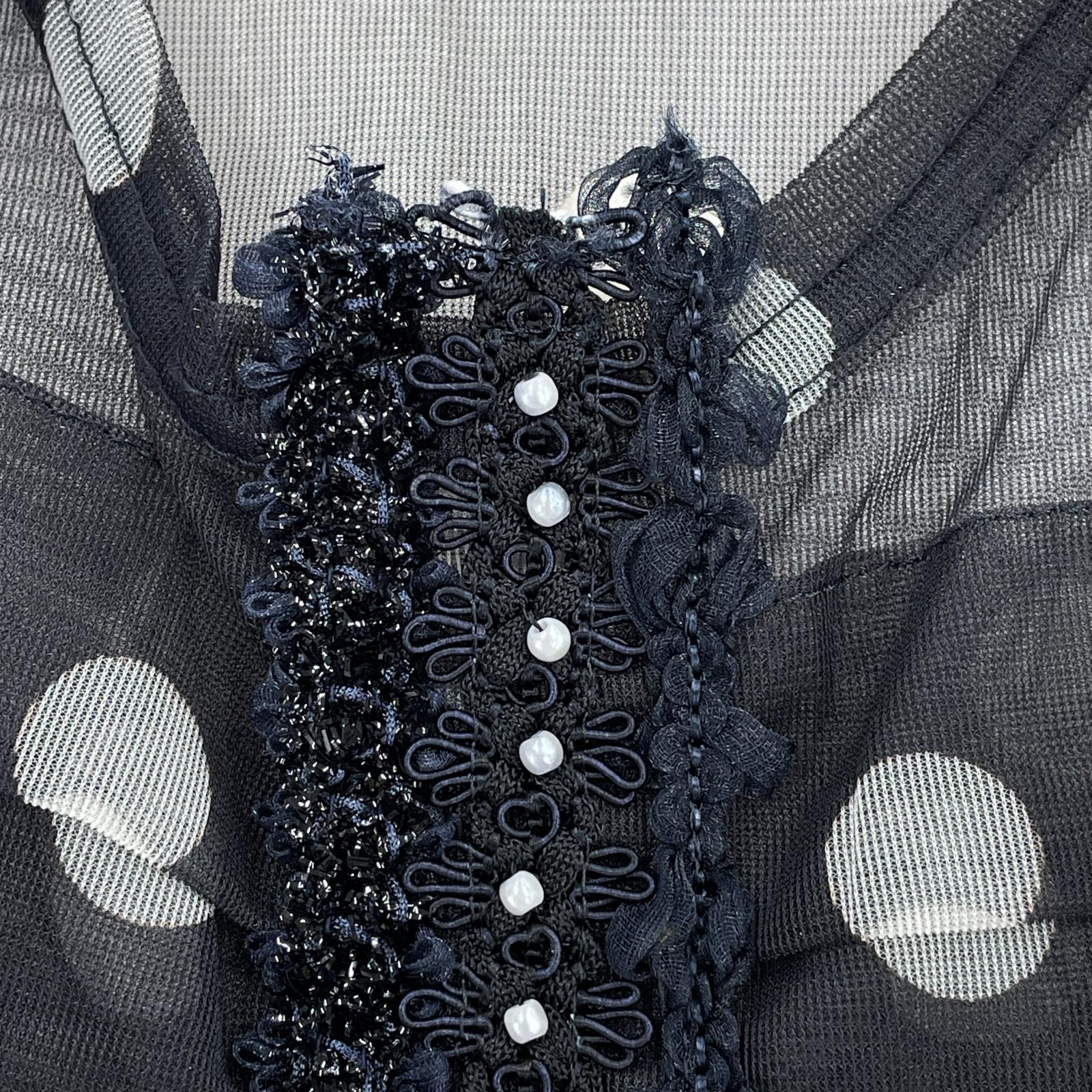 長袖シャツ Tricot COMME des GARCONS ドットシアーベスト 黒 ブラック