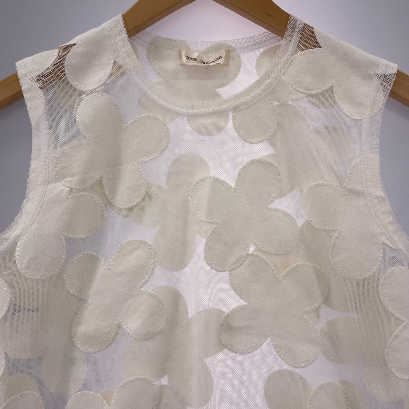 その他トップス COMME des GARCONS フラワー レース N/Sブラウス 白 (XS) ホワイト
