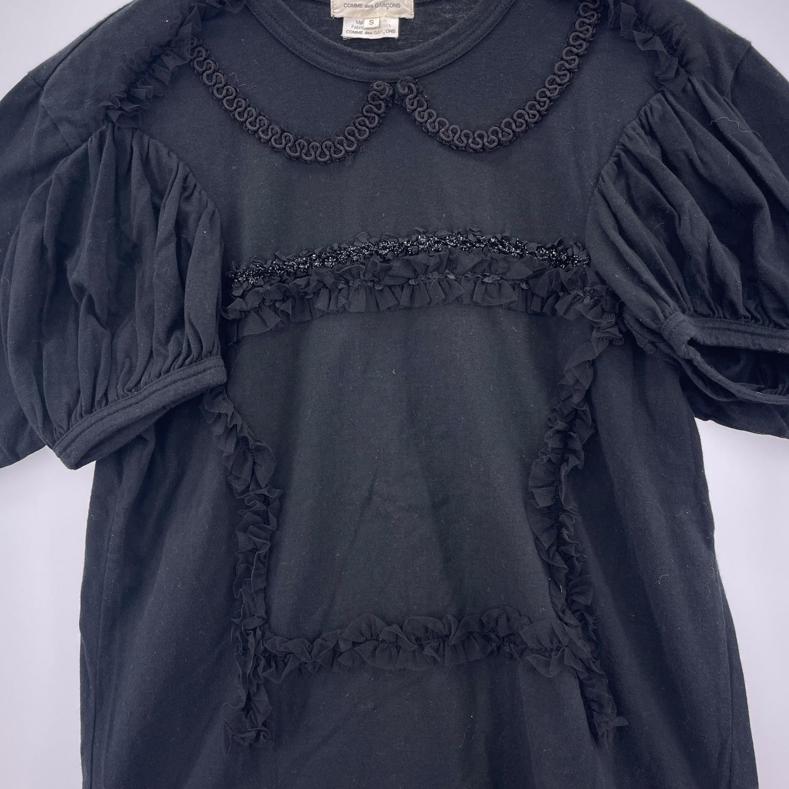 半袖Ｔシャツ COMME des GARCONS フリルカットソー 黒 GR-T028 (S) S ブラック