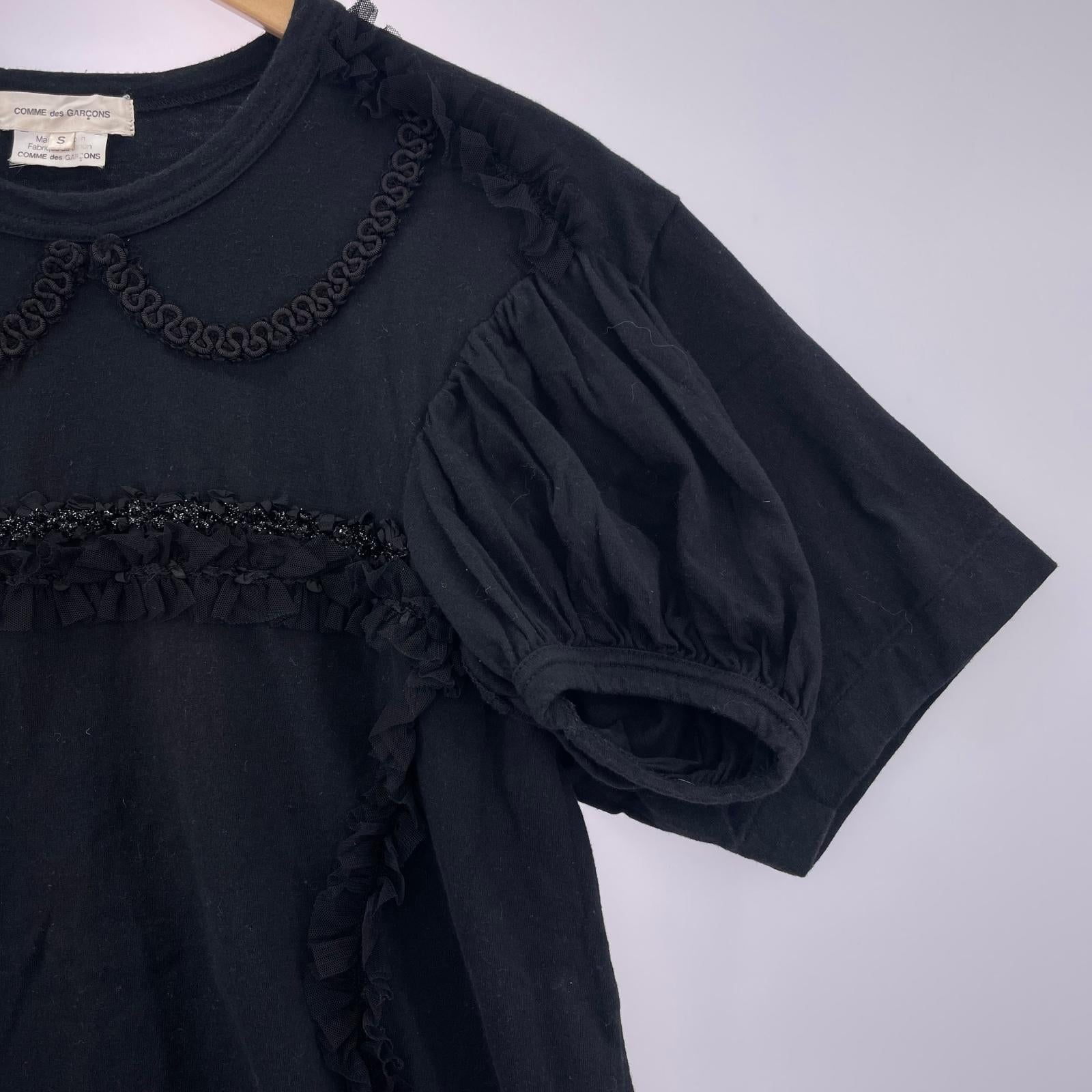半袖Ｔシャツ COMME des GARCONS フリルカットソー 黒 GR-T028 (S) S ブラック