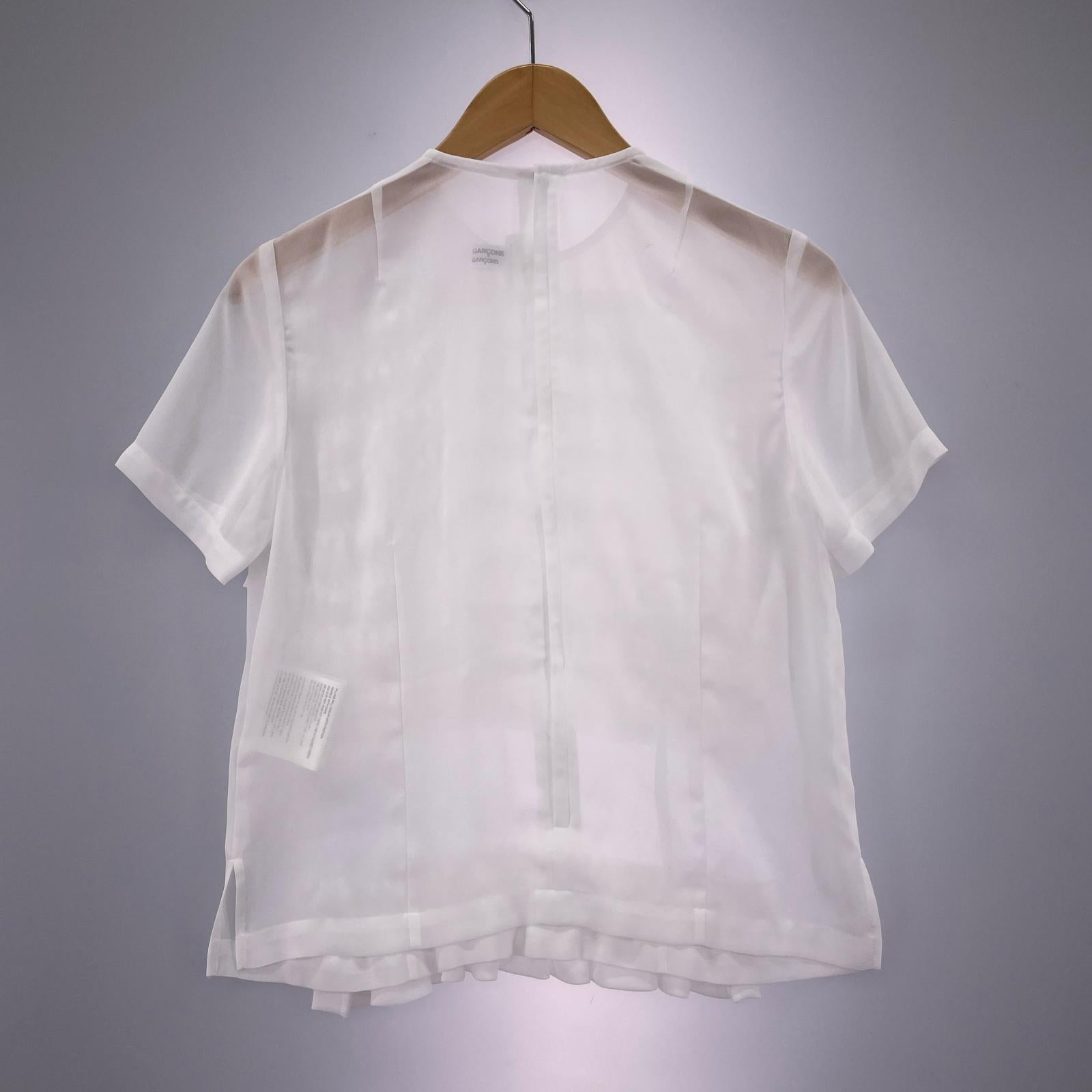 その他トップス COMME des GARCONS COMME des GARCONS シアーフリルブラウス 白 (XS) ホワイト