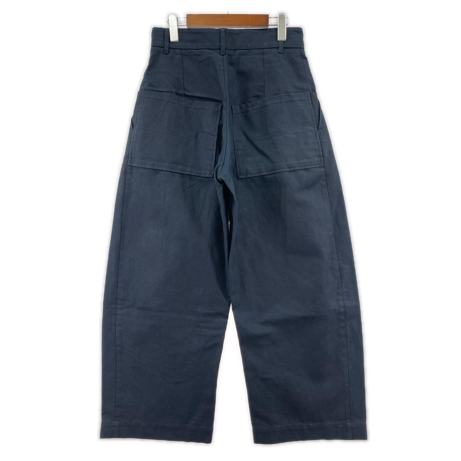 パンツ STUDIO NICHOLSON リネンワイドパンツ 紺 (XS) ネイビー