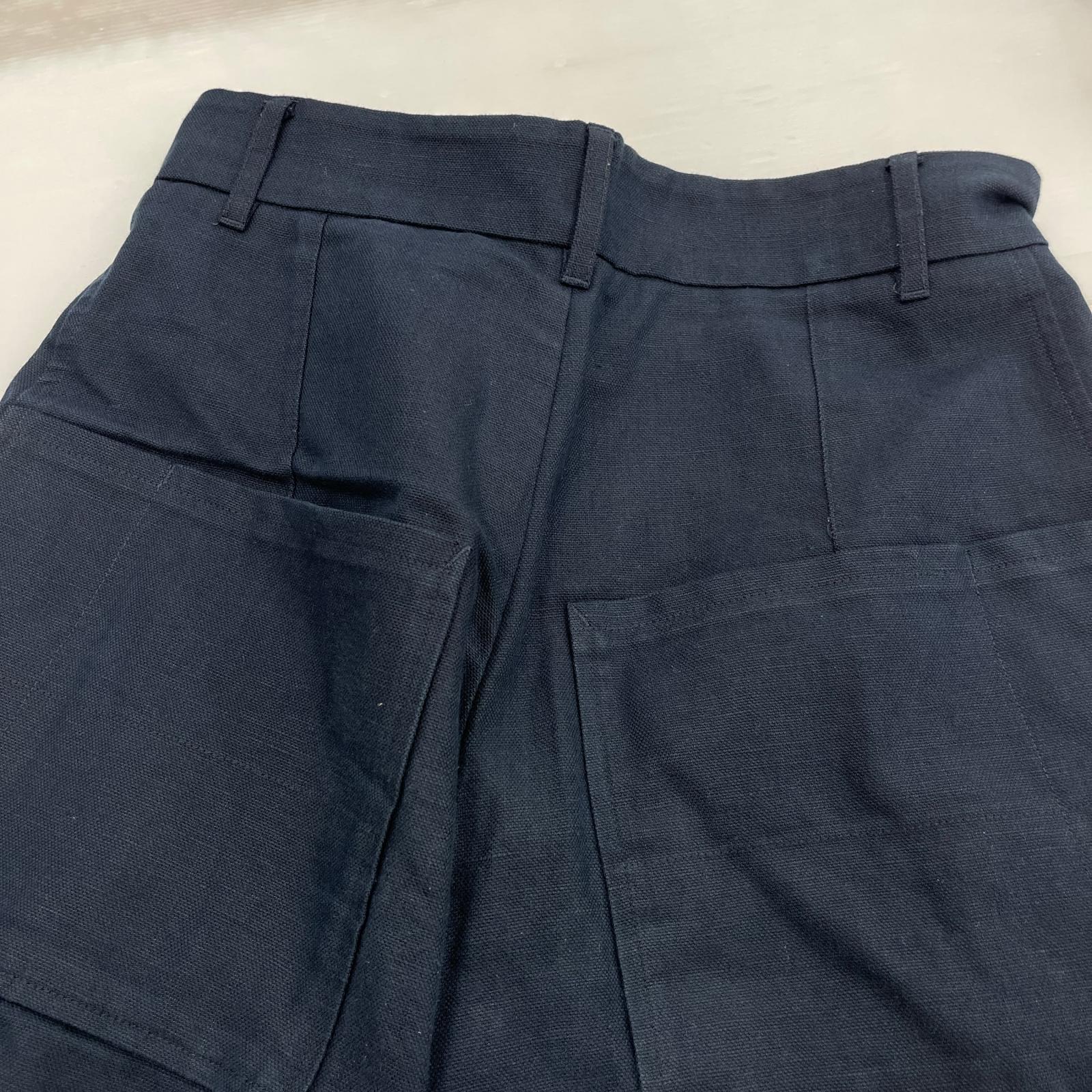 パンツ STUDIO NICHOLSON リネンワイドパンツ 紺 (XS) ネイビー