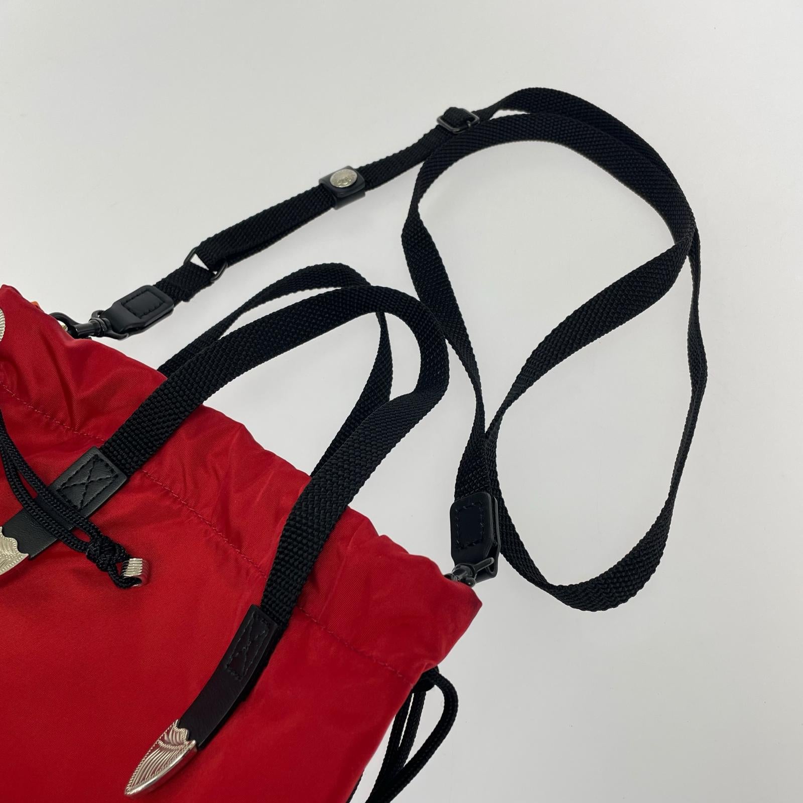ショルダーバッグ Print drawstring bag 総柄 赤