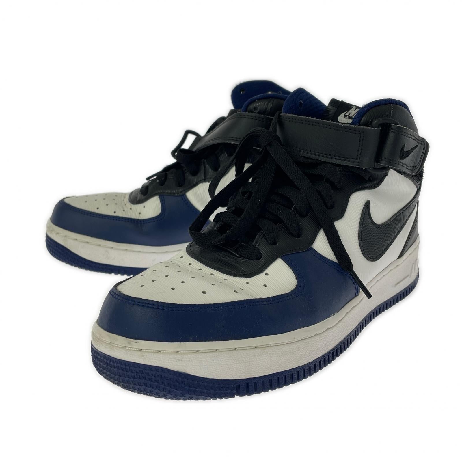 スニーカー BY YOU AIR FORCE 1 MID 青白 (27.5cm) 27.5cm (US9 1/2 UK9 EU45) ブルー