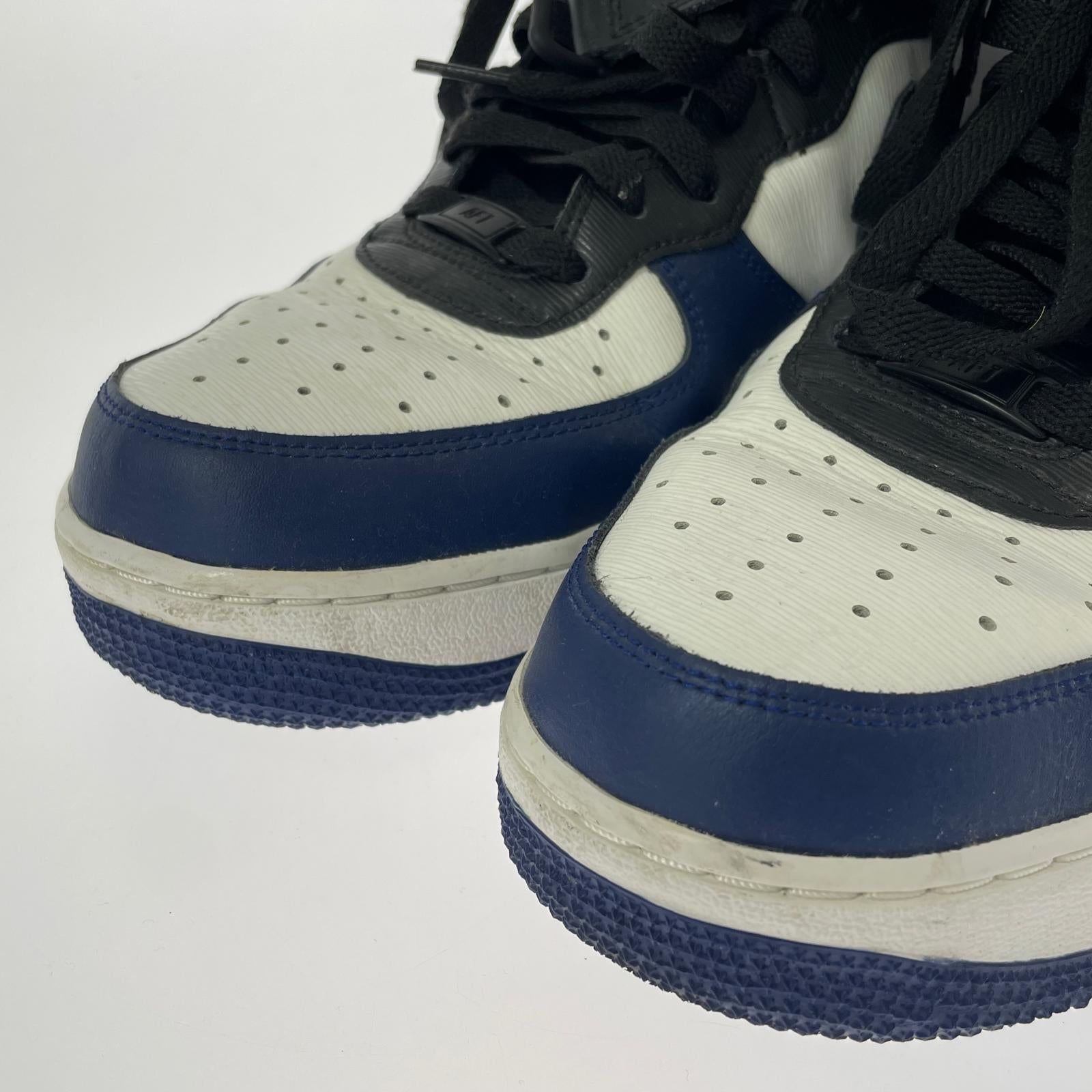 スニーカー BY YOU AIR FORCE 1 MID 青白 (27.5cm) 27.5cm (US9 1/2 UK9 EU45) ブルー