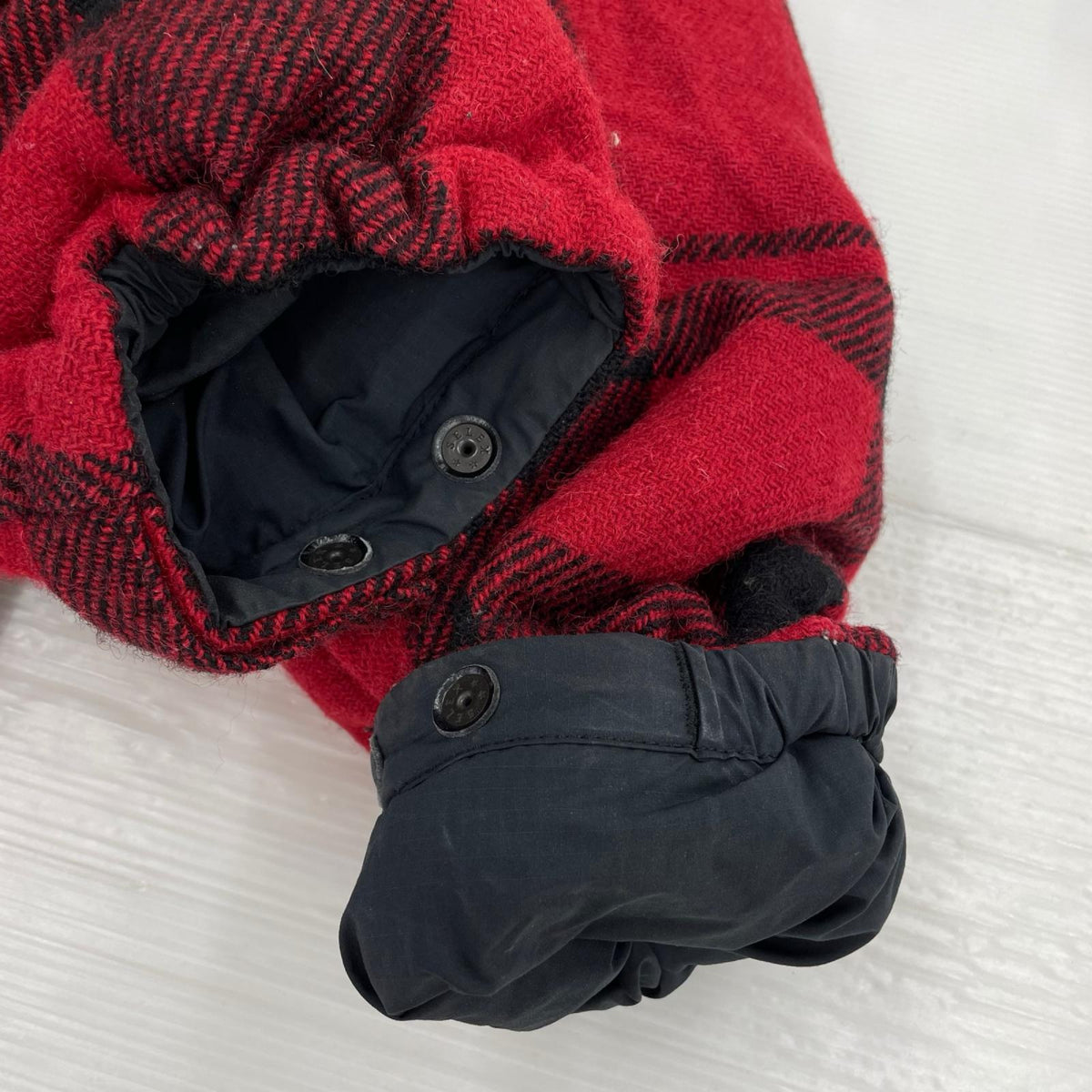 ダウンジャケット THE NORTH FACE ×NANAMICA Harris Tweed Nuptse Jacket ND2969N ﾁｪｯｸ 赤×黒 (L) L