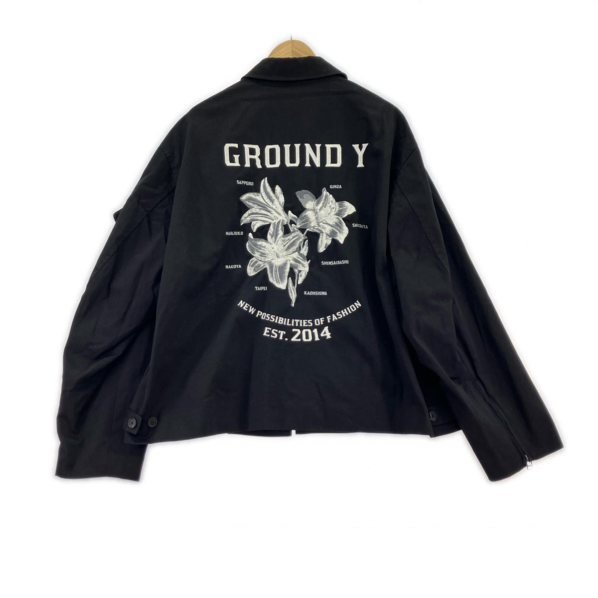 ジャケット Ground Y 百合の花刺繍 ベトジャン ブラック 3 ブラック