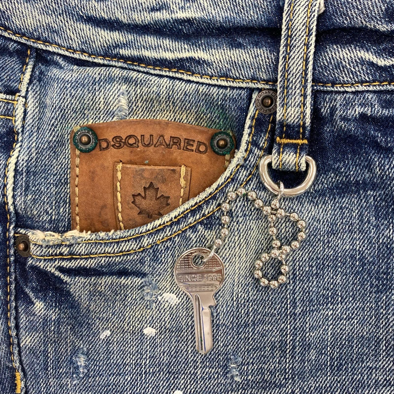 デニムパンツ ローライズ 鍵付き 38 ブルー