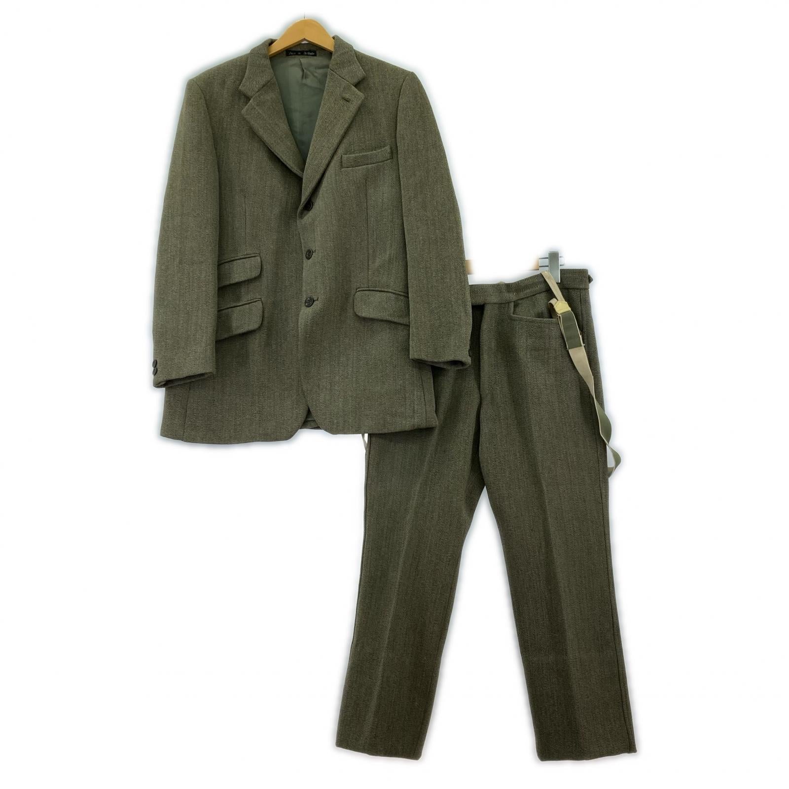 セットアップ John Brocklehurst ツイード ジャケット＆パンツ 緑系