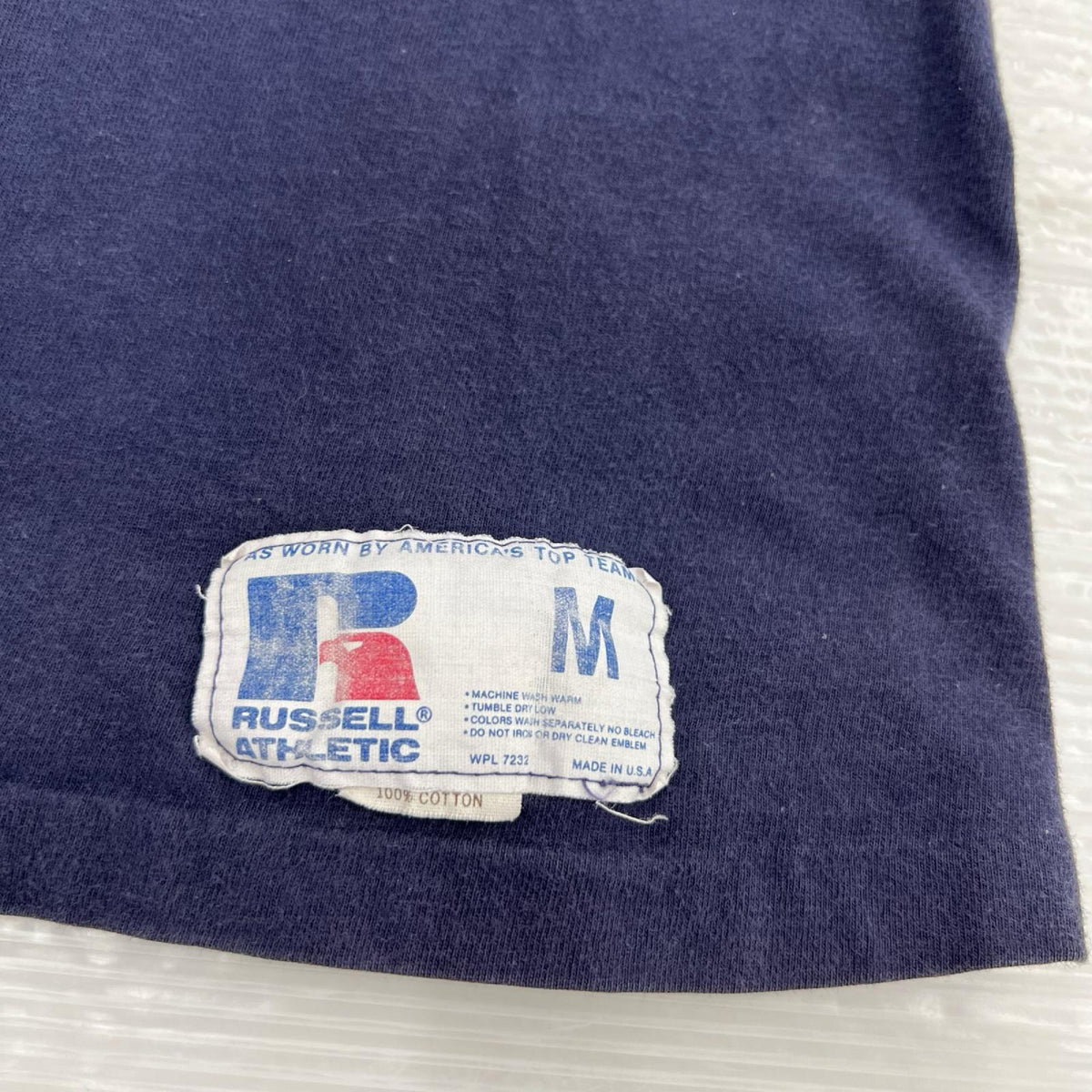 半袖Ｔシャツ 80s RUSSELL football tee M ネイビー