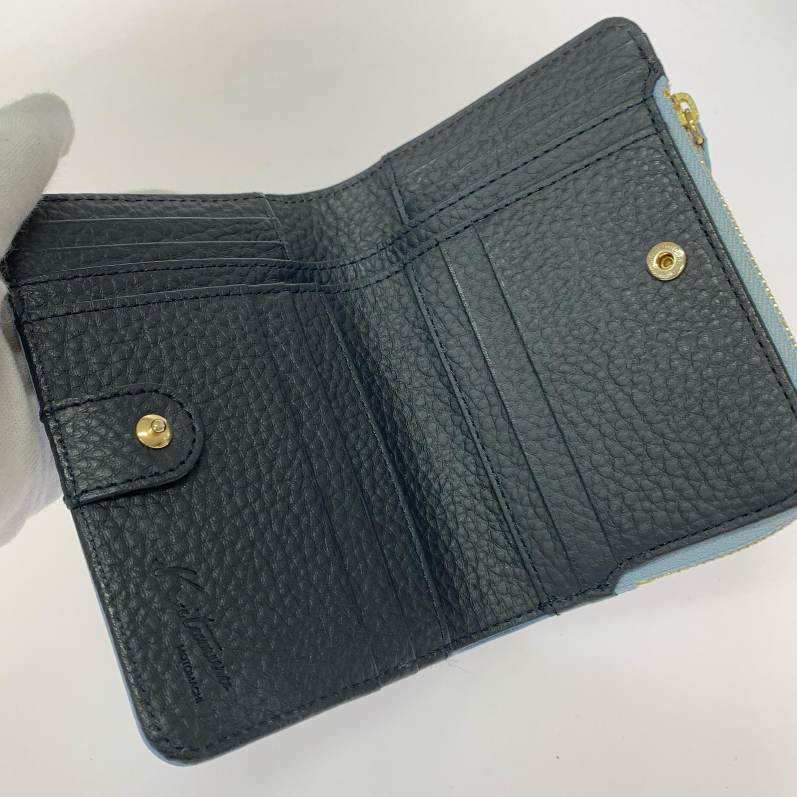 コンパクトウォレット Kマーク 二つ折り財布 BLU ブルー
