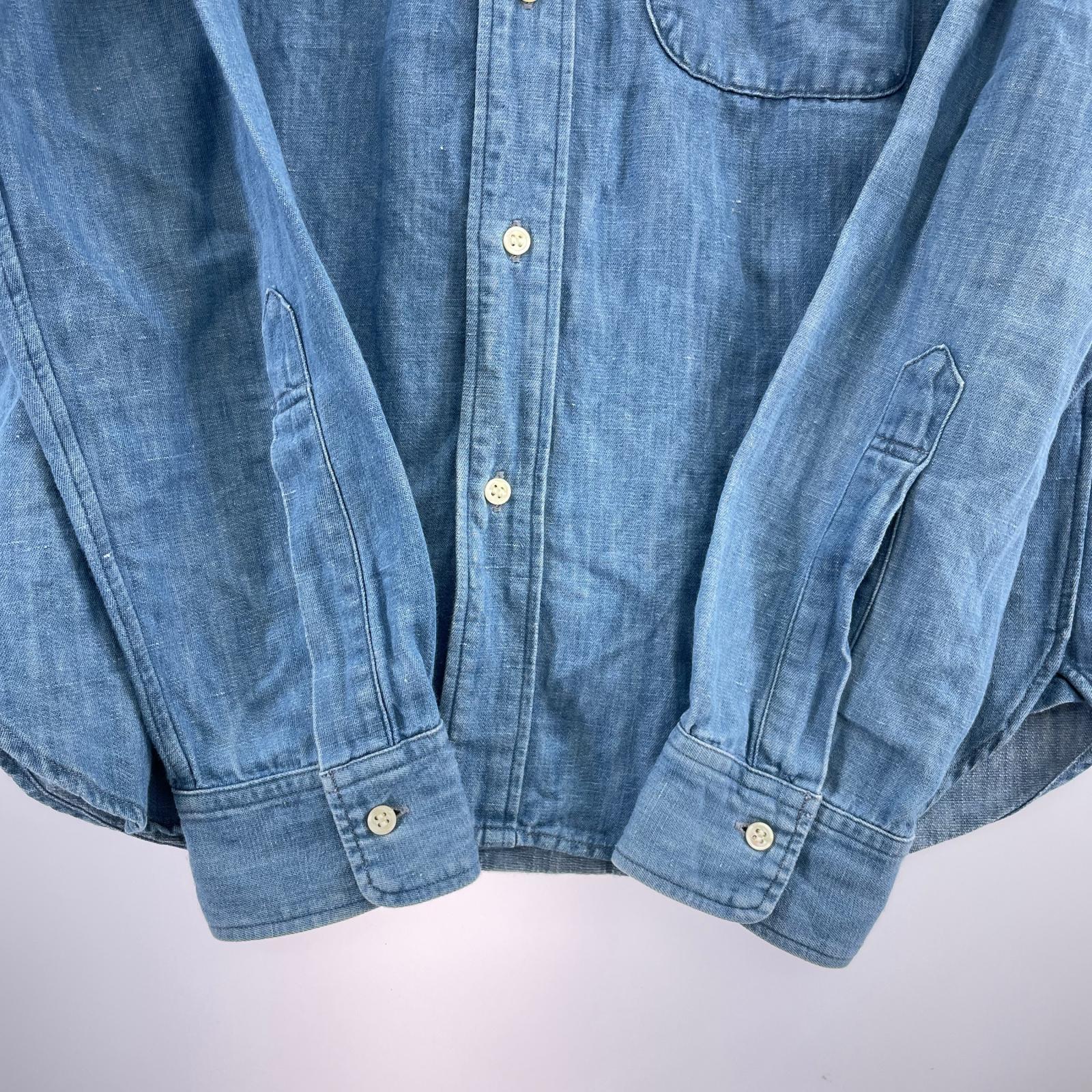 長袖シャツ JELADO シャンブレーシャツ 青 (M) M