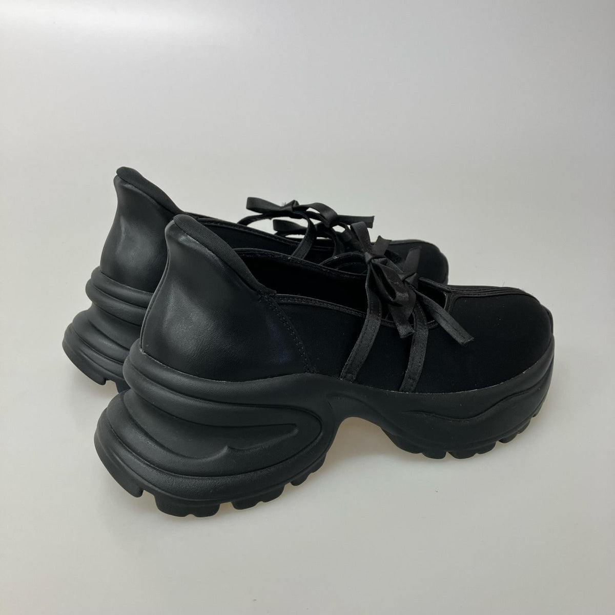 スニーカー 厚底バレエシューズ (24.5) 24.5cm (US6 1/2 UK6 EU39) ブラック