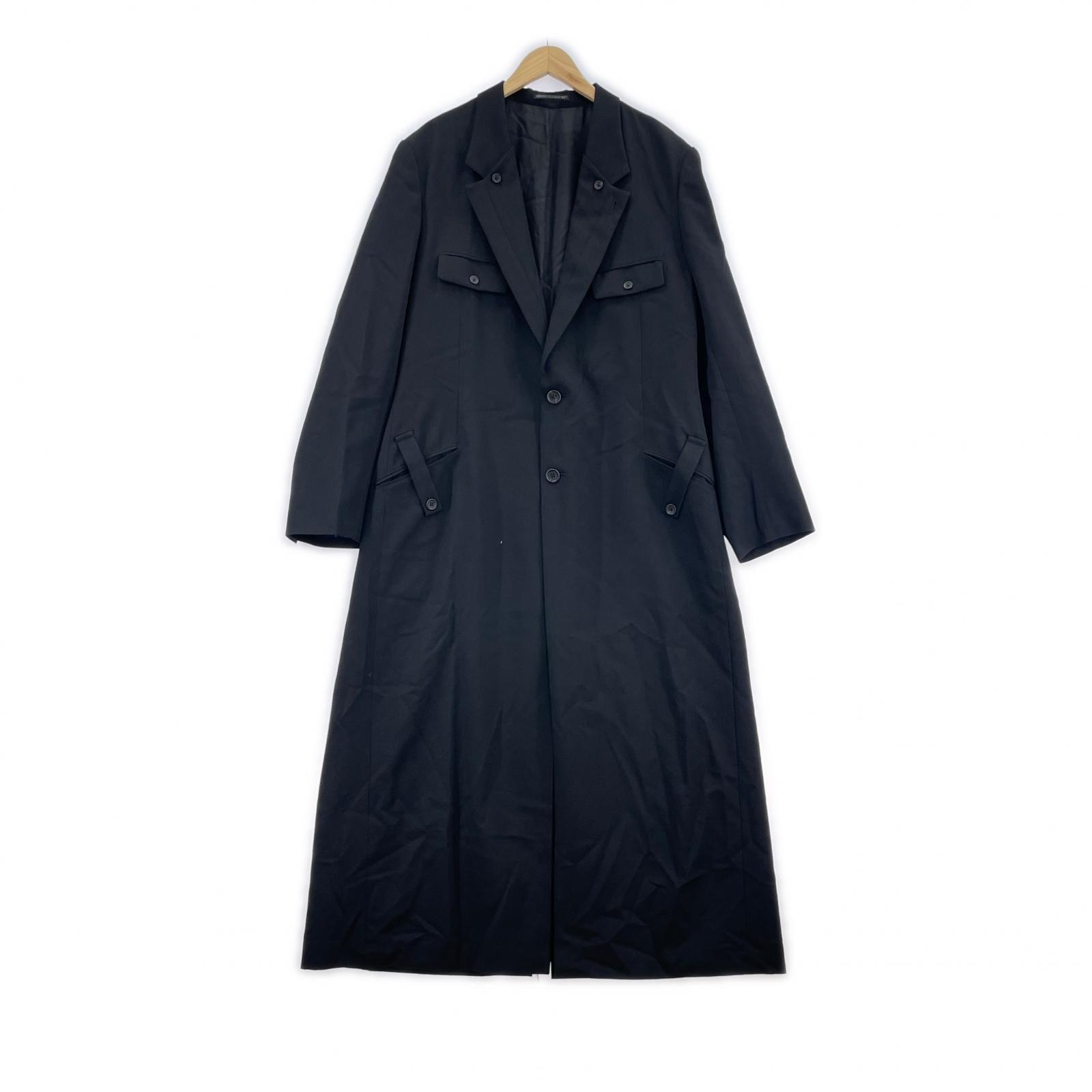 ジャケット Yohji Yamamoto POUR HOMME WOOL GABARDINE COLLAR BUTTON JACKET 4 ブラック ブラック