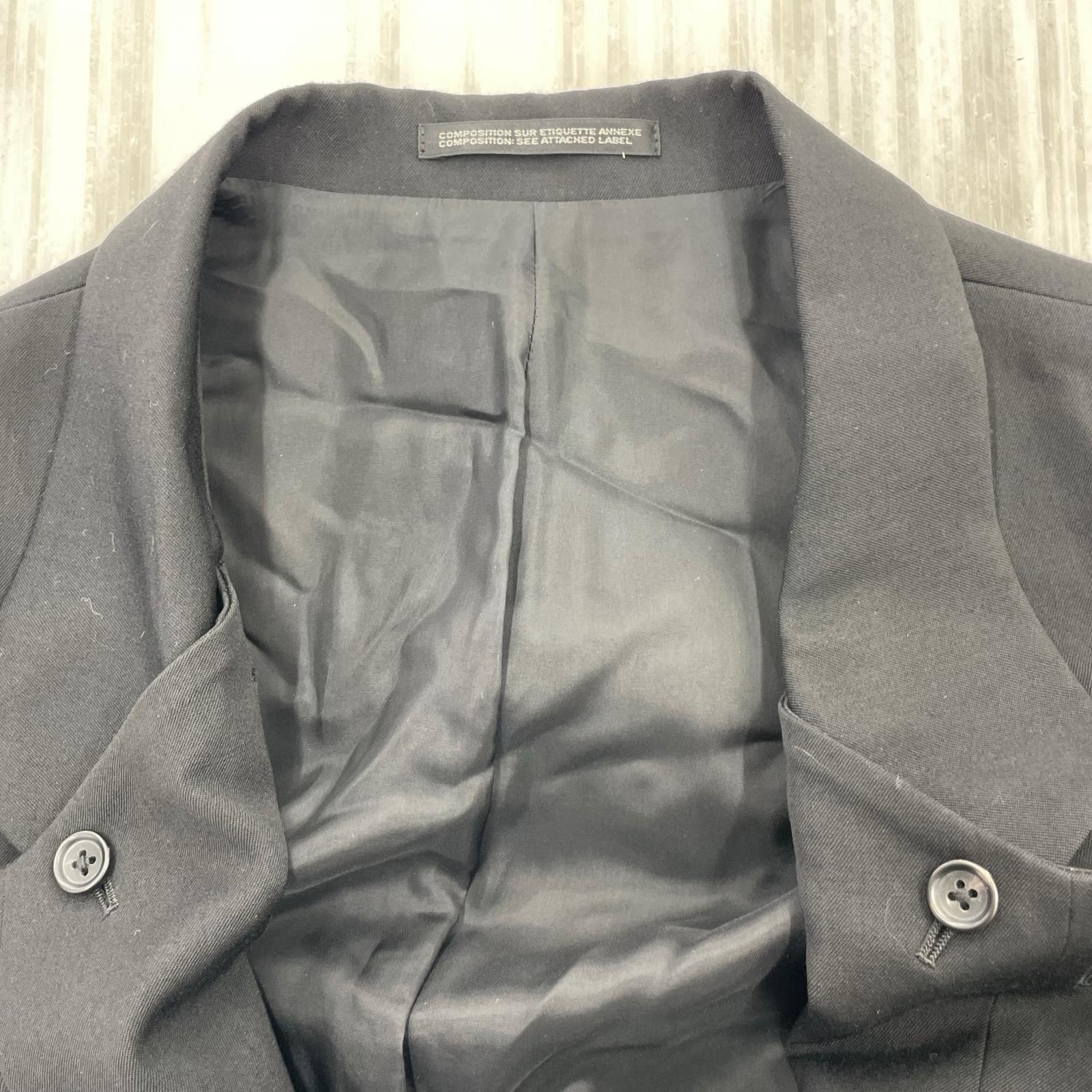 ジャケット Yohji Yamamoto POUR HOMME WOOL GABARDINE COLLAR BUTTON JACKET 4 ブラック ブラック