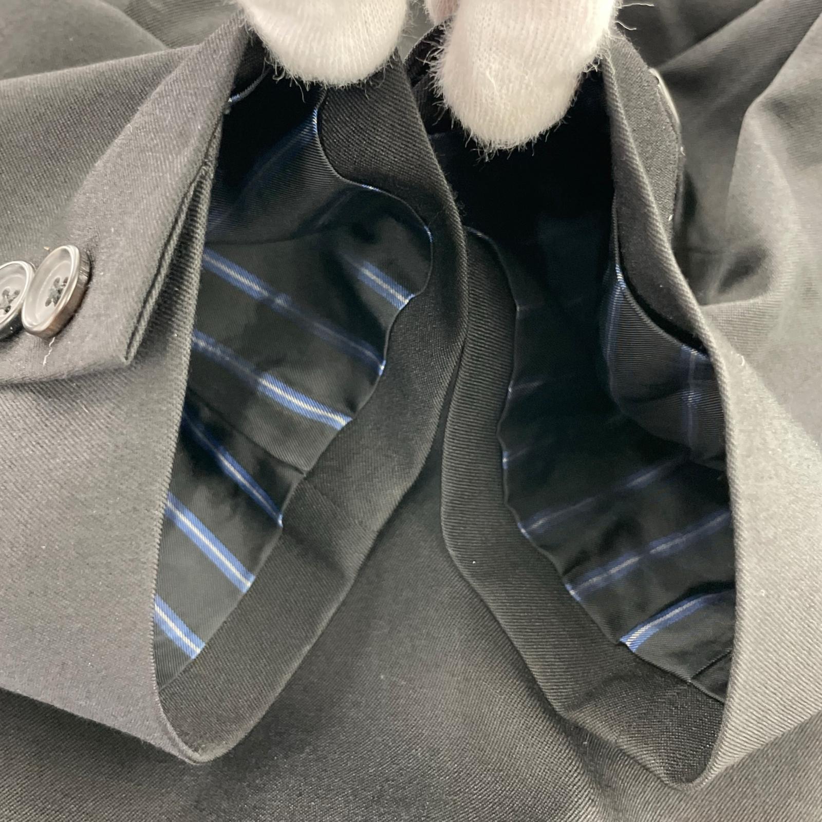 ジャケット Yohji Yamamoto POUR HOMME WOOL GABARDINE COLLAR BUTTON JACKET 4 ブラック ブラック